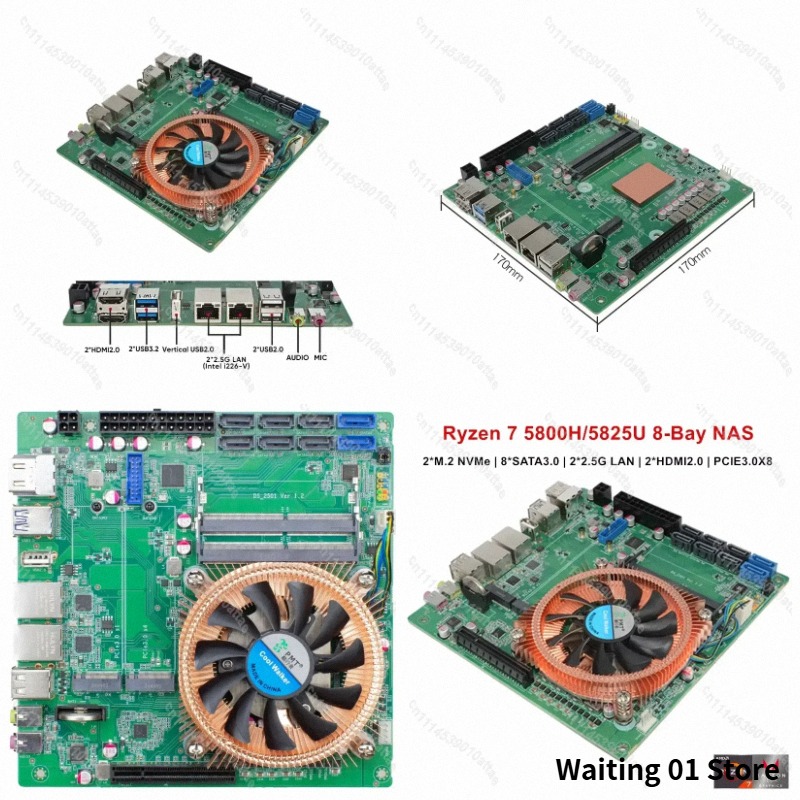 Nas Motherboard 8 Sata Mini Itx - Topton AMD Ryzen 7 5825U 5800H